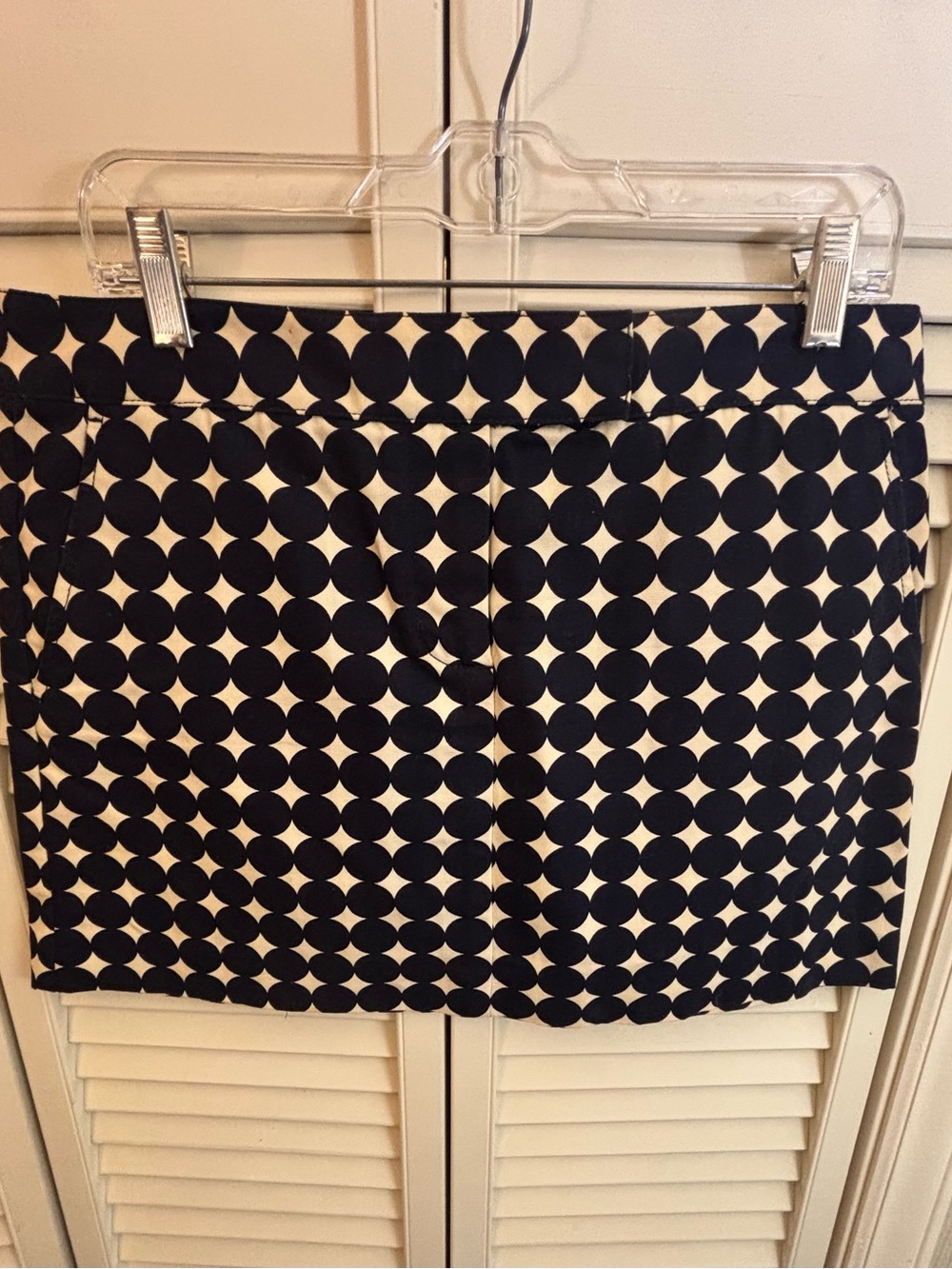 *VINTAGE* J. Crew Navy & White Geometric Skirt